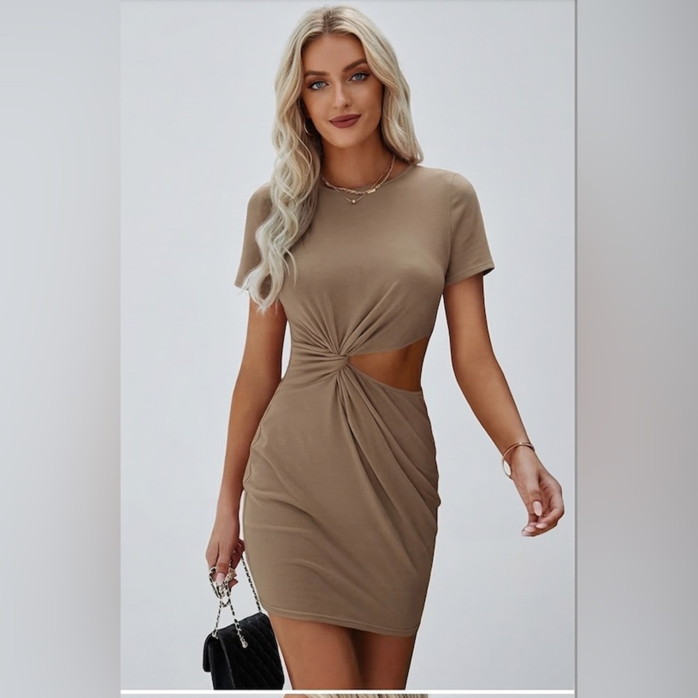 Twist Front Cut Out Dress - Picture 1 of 9